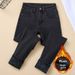 Women's Slim-Fit Jeans Spring 2026 New Winter Fleece-Lined High-Waisted Slimming Stretch Skinny Pencil Pants_mkmklike.com
