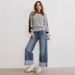 Women's Relaxed Fit Mid-Rise Straight Leg Washed Denim Jeans For Casual Streetwear (Light Blue, Dark Blue) - S/M/L/XL_mkmklike.com