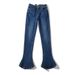 Trendy Girl Closet Trendy Girl Closet Hot Sale European And American Style Slim Fit Leg-Lengthening Bootcut Flared Floor-Length Washed Jeans_mkmklike.com