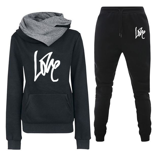 Women's Clothing Women's sweatshirt suit hoodie sports letter LOVE suit fashion and leisure hot style_mkmklike.com