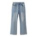 Men's Clothing Blue Black Gray Natural Washed Paris Bootcut Faded Flared Pants Jeans Casual All Match_mkmklike.com