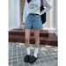 Women's Clothing Style Women's Denim Shorts Casual Summer A-Line Slim Fit Hot Pants Wide Leg Rolled Hem Hot Girl_mkmklike.com