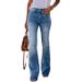 specializes in European and American foreign trade high waist hip elastic flared large size jeans for women_mkmklike.com