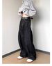 Versatile Trend American Retro Denim Black Pleated Scimitar Jeans Men's Temperament Harajuku Japanese Ins Tide_mkmklike.com
