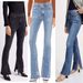 Women’s Clothing autumn COH high waist floor length pants with inner slits and flared denim trousers for women_mkmklike.com