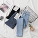 Women's Slim Fit Cropped High Waisted Jeans Korean Style Skinny Pencil Pants Trendy Spring Wear outside New 2026_mkmklike.com