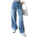 High Waisted Wide Leg Jeans For Women – Vintage Washed, Flowy & Relaxed Fit, 70% Cotton, Boho Chic (S-Xl, Light Blue, Stretch Comfort)_mkmklike.com