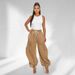 Women's Clothing Slim Straight Jeans Elastic Waist Drawstring Tie Leg Bow Casual Loose Fit Denim_mkmklike.com