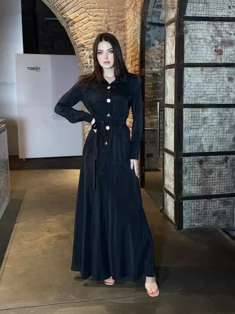 Women's Clothing tie waist shirt temperament elegant skirt suit_mkmklike.com