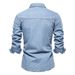 Autumn New High-Quality Washed Denim Men's Casual Cotton Long Sleeved Shirt_mkmklike.com
