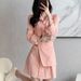 ELLE Pink Denim Women's Autumn New Small Size Workwear Dress Fashionable And Stylish Design_mkmklike.com