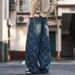 Men's Clothing Vintage American Checkered Distressed Jeans For Men - Relaxed Fit Wide Leg Casual Trousers With Washed Wrinkles (Blue, S-3XL)_mkmklike.com