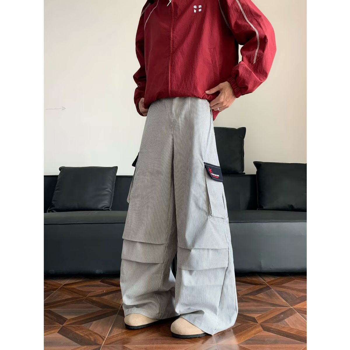 Men's Clothing Striped Work Jeans Retro Striped Workwear Jeans For Men & Women - Loose Fit Comfortable Straight-Leg Denim Pants With Vintage Style_mkmklike.com