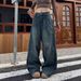 Designer Women's High Waist Straight Leg Jeans Plus Size Slimming Spring/Autumn Loose Fit Pear Shaped Figure Denim_mkmklike.com