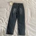 Unisex American Retro High Street Style Double Stitched Jeans Straight Wide Leg Pants Monkey Pocket Embroidered_mkmklike.com