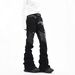 American Street Hip-hop Heavy-duty Double-layer Patched Distressed Washed High-street Youth Skinny Rock Biker Jeans_mkmklike.com