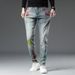 Men's Clothing Autumn/winter Splatter Paint Jeans Splatter Paint Jeans – Trendy Straight-Leg Denim Pants With Artistic Wash, Streetwear Essential_mkmklike.com