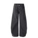Trendy American Style Denim Scimitar Men's Loose Wide-Leg Vibe High Street Solid Color Versatile Oversized Long Pants_mkmklike.com
