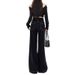 High Waist Fleece-Lined Black Thickened Straight-Leg Jeans For Women, Autumn Winter 2025 New Loose Draped Wide-Leg_mkmklike.com