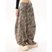 Men's Clothing Deconstructed Leopard Print Jeans – Asymmetrical Wide-Leg Denim Pants (Unisex Vintage Streetwear, Non-Stretch, Raw Hem, Anti-Fit )_mkmklike.com