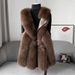 Women's imitation fox fur vest fashion coat_mkmklike.com