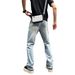 Light Blue Slim Fit Ripped Jeans For Men Straight Leg Washed Retro Style Slightly Flared Durable Harem Pants Spring Autumn_mkmklike.com