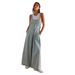 Women's Loose Wide Leg Denim Overalls Casual Solid Color Polyester Spring/Autumn Summer Regular Fit Jeans_mkmklike.com