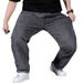 Fattened Plus Size Fat Jeans Men's Loose Straight Casual Versatile Deep Crotch Wear-resistant Men's Pants_mkmklike.com