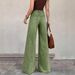 Women's Retro Stretch Wide Leg Jeans mid Waist Loose Fit Floor-Length Drapey Y2K Style European American Fashion_mkmklike.com