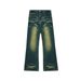Korean Retro Flared Jeans – Unisex Mid-Rise Wide-Leg Denim (Blue & Black Gray, S-XL)_mkmklike.com