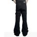 Men's Black High-Street Vibe Flared Jeans With Lace-Up Detail – Slim Fit Stretch Denim Pants For Casual Wear_mkmklike.com