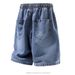 Men's Lyocell Denim Shorts | Elastic Waist Breathable Casual Summer Shorts With Pockets, Lightweight Straight Leg Cargo Shorts_mkmklike.com