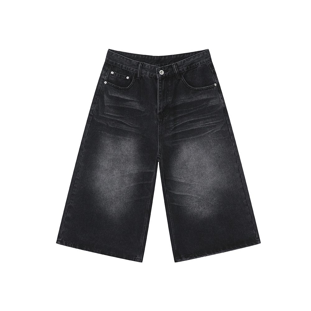 Men's Clothing Summer High Street Profile Wide Leg Drape Seven Point Jeans_mkmklike.com