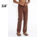 EF JEANS | 2023 New Product Medium And High Waist Straight Slim Fit Versatile Coffee Color Retro Solid Color Denim Trousers For Men And Women_mkmklike.com