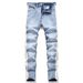 Men's Clothing Denim Solid Color Slim Fit Skinny Elastic Slim Fit Men's Jeans Selfie Photos_mkmklike.com