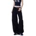 Dark Blue Wide Leg Curved Jeans Retro Style For Men And Women Loose Fit Slimming Versatile Straight Leg Trousers Hot Girl Look_mkmklike.com