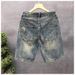 Men's Trendy Ripped Denim Shorts High Street Style mid Length Summer Cool And Edgy Vintage Look_mkmklike.com