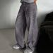 Women's Relaxed Fit Straight Leg Washed Jeans - Classic Light Grey Denim Pants For Casual Comfort (Sizes S-Xxl)_mkmklike.com