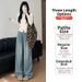 Women's High-Waisted Tencel Denim Jeans Flowy Relaxed Loose Straight Leg Slimming Wide Leg Pants For Petite Figures Summer New Style_mkmklike.com