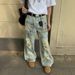 Japanese Vintage Washed Distressed Denim Jeans For Men & Women - Straight Fit Relaxed Light Blue Streetwear Pants With Functional Pockets_mkmklike.com