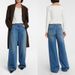 Women's High-Waisted Wide-Leg Jeans - THE Minimalist Distressed Denim Pants, Oversized & Floor-Length (Dark Blue, Sizes 24-30)_mkmklike.com
