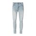 Men's Clothing Men's Slim Fit Stretch Jeans With Distressed Brick Pattern - Vintage Streetwear Style For Height Enhancement (Light Blue)_mkmklike.com