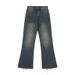 Nordmann Vintage Flared Frayed Hem Jeans For Men, Autumn Winter New Versatile Casual Pants, American Style Loose Straight_mkmklike.com