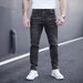 Men's Slim Fit Stretch Jeans – Washed Dark Grey Denim Pants With Mid-Rise & Tapered Leg (S-2xl, Comfort Flex Cotton Blend, Multi-Process Vintage Wash)_mkmklike.com
