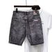 Men's Slim Fit Denim Shorts Summer Style Five Point Length Trendy Ripped And Printed High Street Cool Style_mkmklike.com