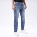 Men's Blue Stretch Skinny Jeans Embroidered Slim Fit Heavy Duty Straight Leg Trousers Fashionable Casual Denim_mkmklike.com