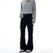 LKTM Men's Slim Fit Flared Jeans White Vibe Lace Up High Street Workwear Style Denim_mkmklike.com
