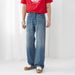 Men's Clothing American Style Retro Blue Washed Denim Jeans For Men, Korean Style, Trendy And Fashionable For Teenagers, Straight Leg Long Pants._mkmklike.com