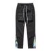Unisex High-Street Side-Slit Paisley Cargo Pants - 100% Cotton Casual Utility Pants With Adjustable Drawstring (M-XXL)_mkmklike.com