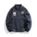 Rumei American Retro Badge Lapel Bomber Men's Spring Casual Couple Workwear Baseball Jacket Coat_mkmklike.com